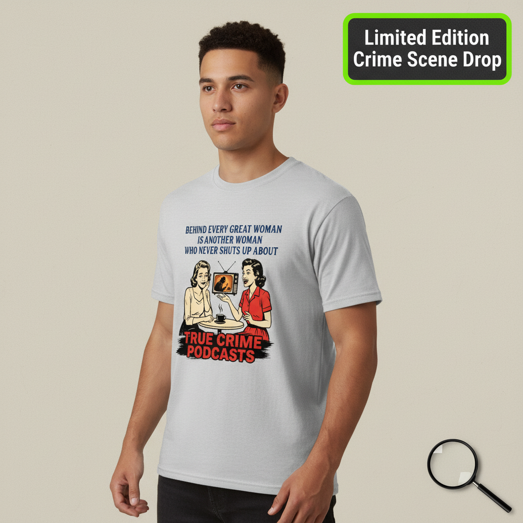 True Crime Podcast Chat Queens T-Shirt__space