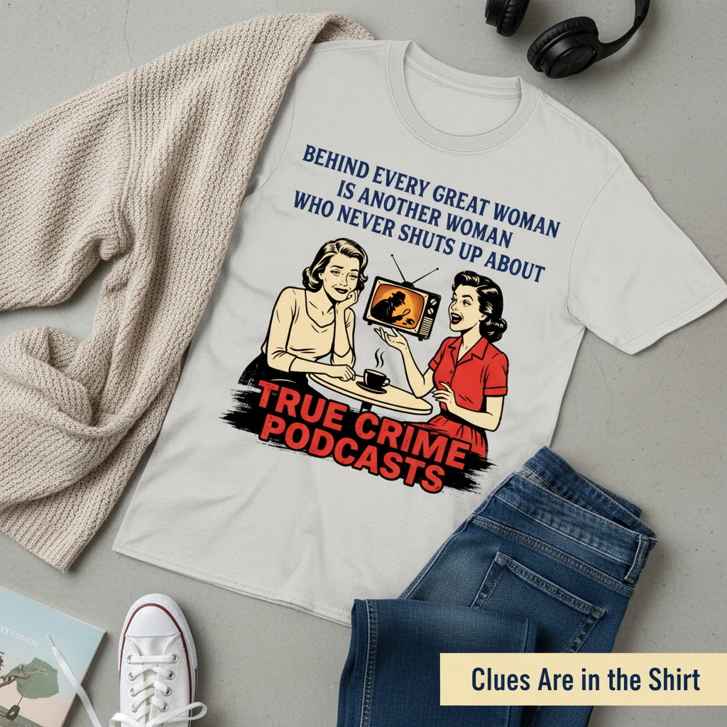 True Crime Podcast Chat Queens T-Shirt__pair