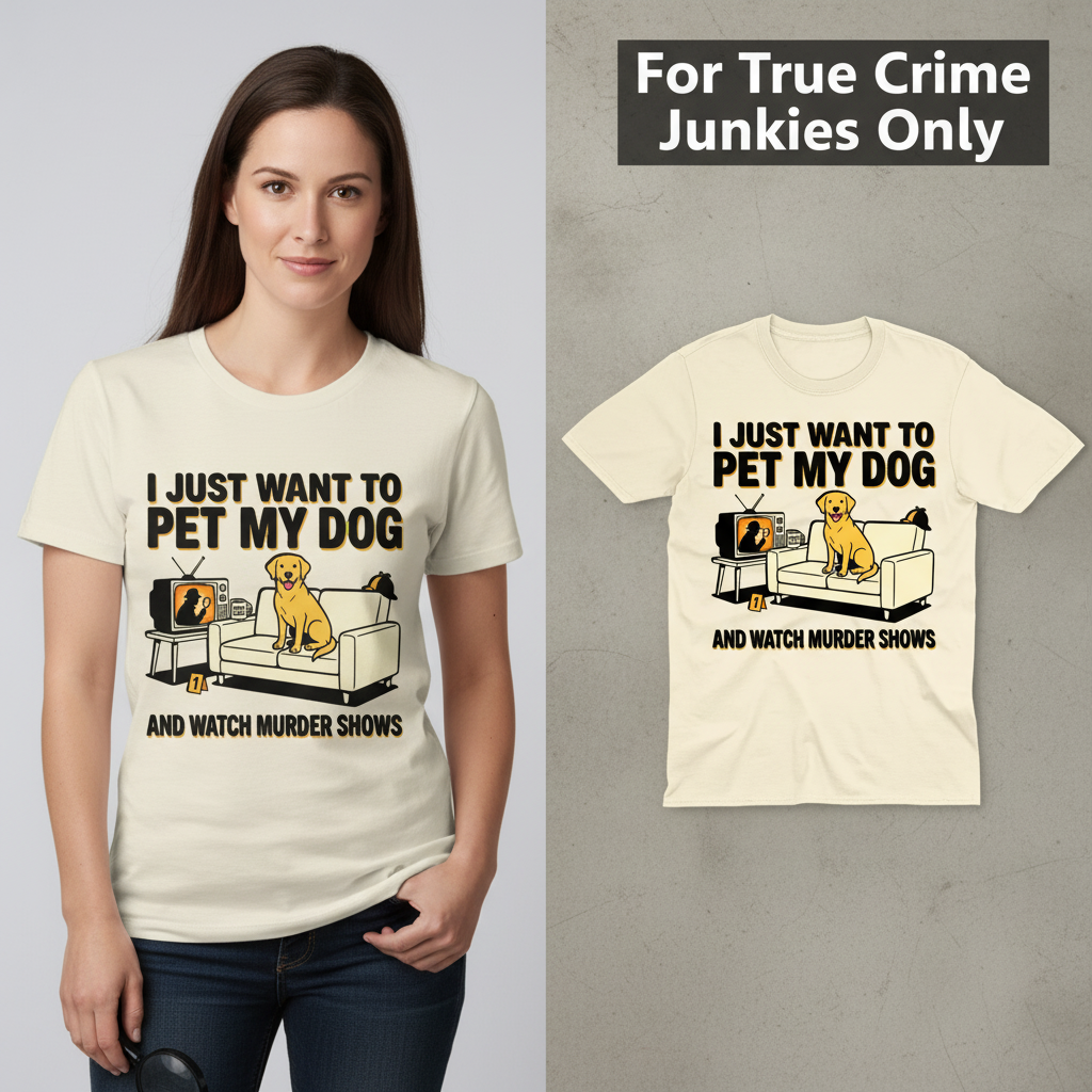 Pet My Dog & Watch Murder Shows T-Shirt_model_flat