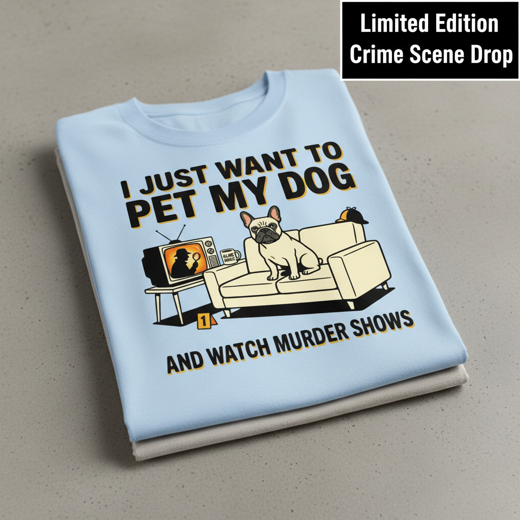 Pet My Dog & Watch Murder Shows T-Shirt_stacked_flatlay