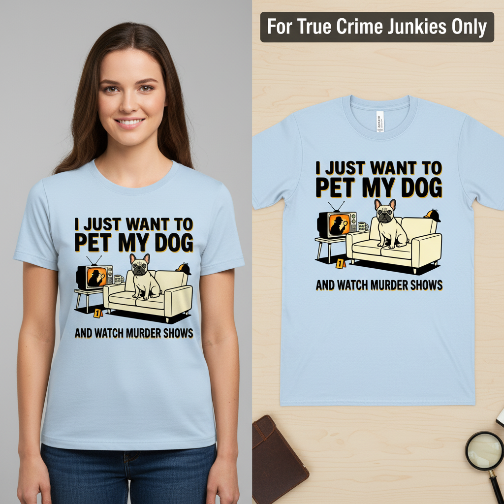 Pet My Dog & Watch Murder Shows T-Shirt_model_flat