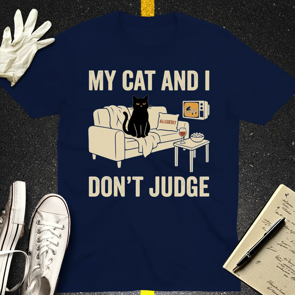 My Cat and I Don’t Judge T-Shirt_extreme_za