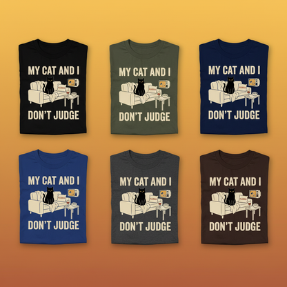 My Cat and I Don’t Judge T-Shirt_6color_grid