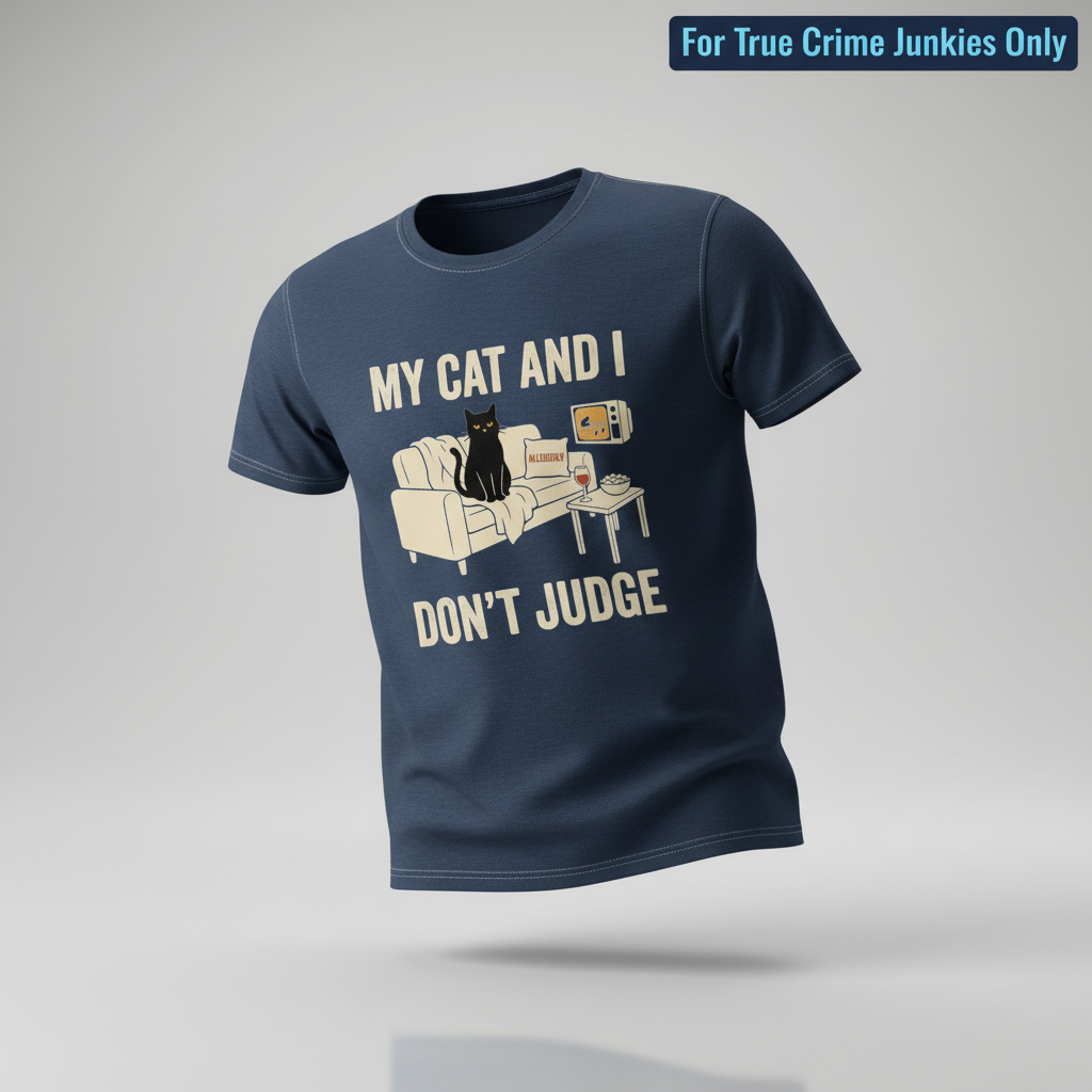 My Cat and I Don’t Judge T-Shirt_3d_float