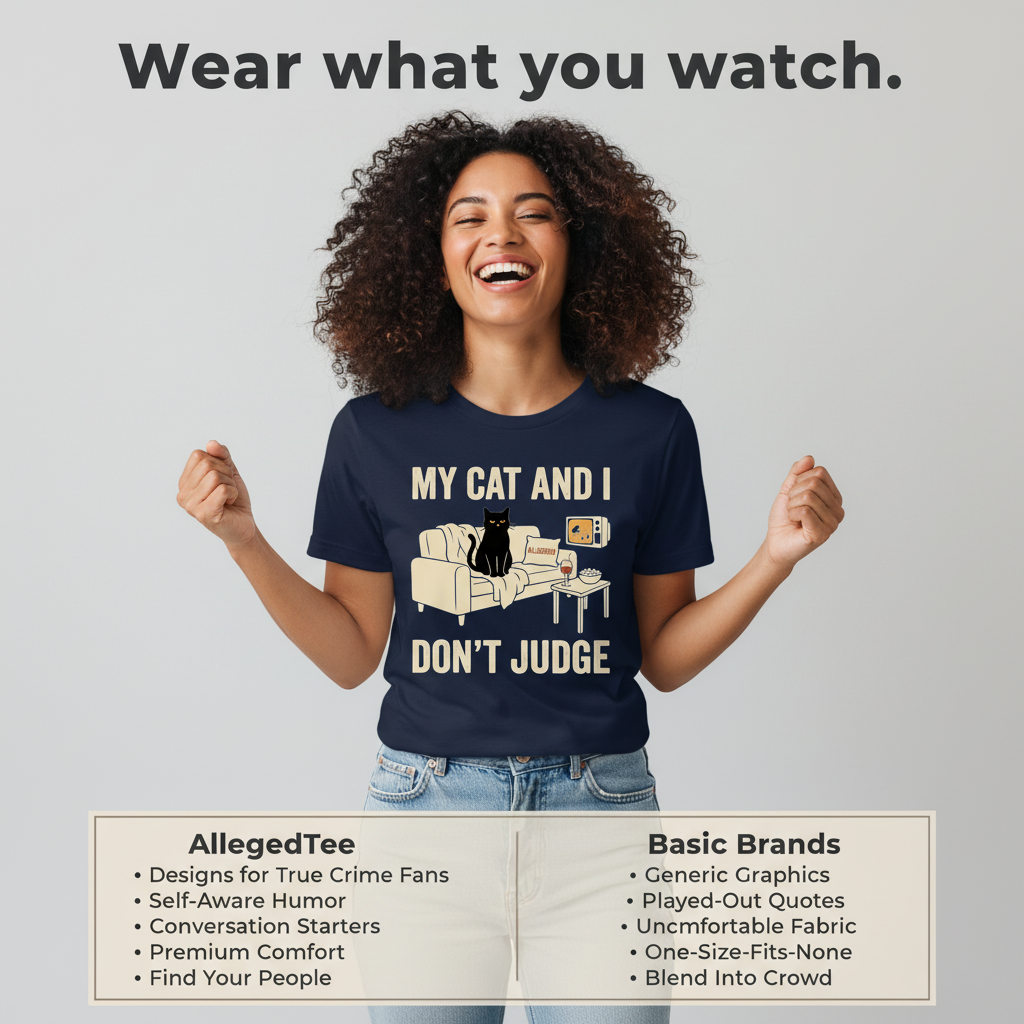 My Cat and I Don’t Judge T-Shirt_product_table
