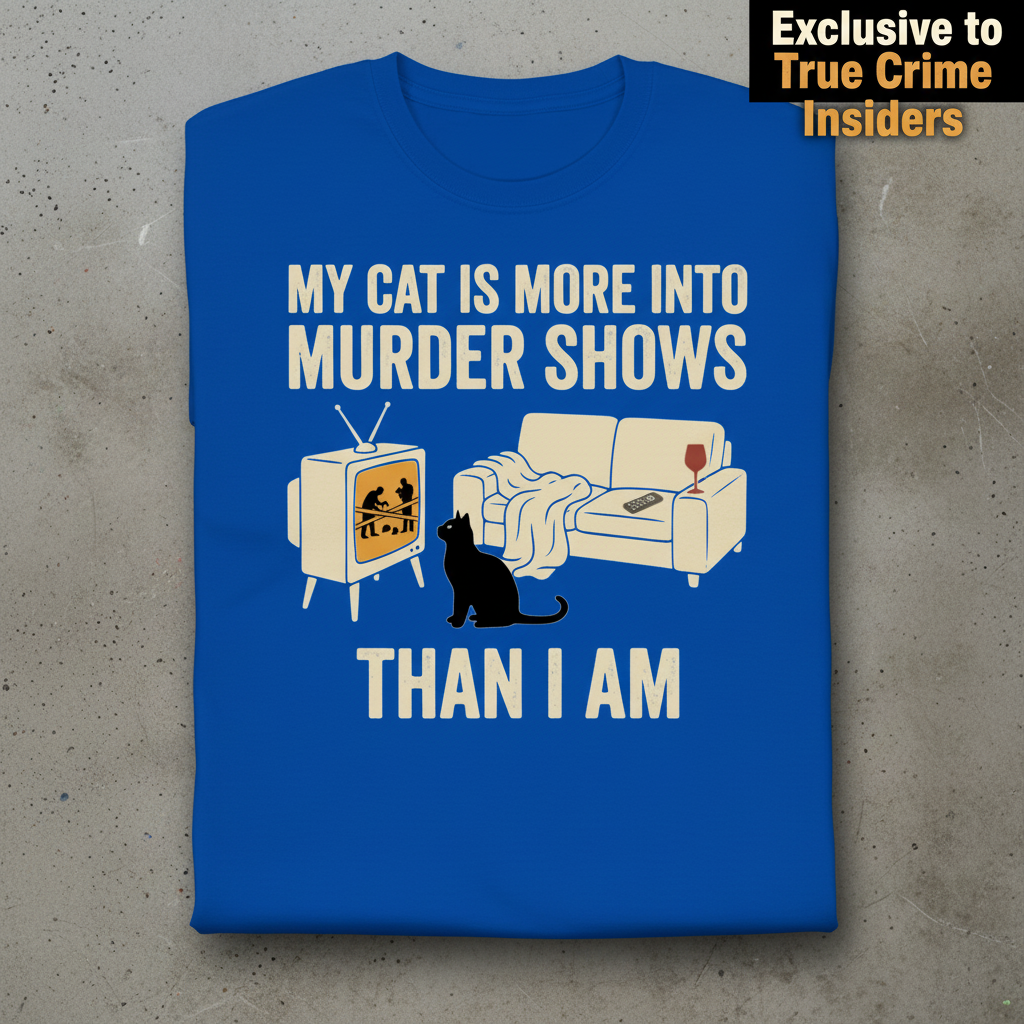 Murder-Show Cat Obsession T-Shirt_stacked_flatlay