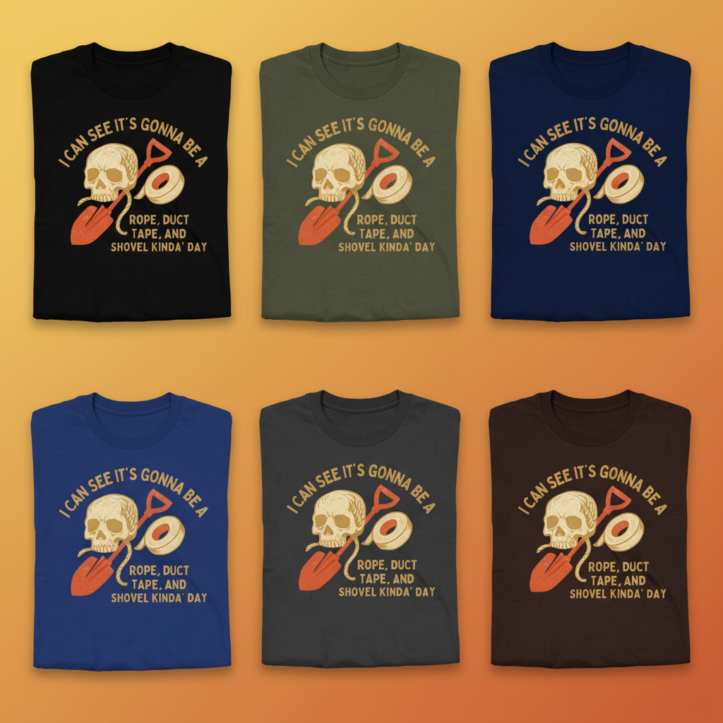 Rope, Tape & Shovel Day T-Shirt_6color_grid