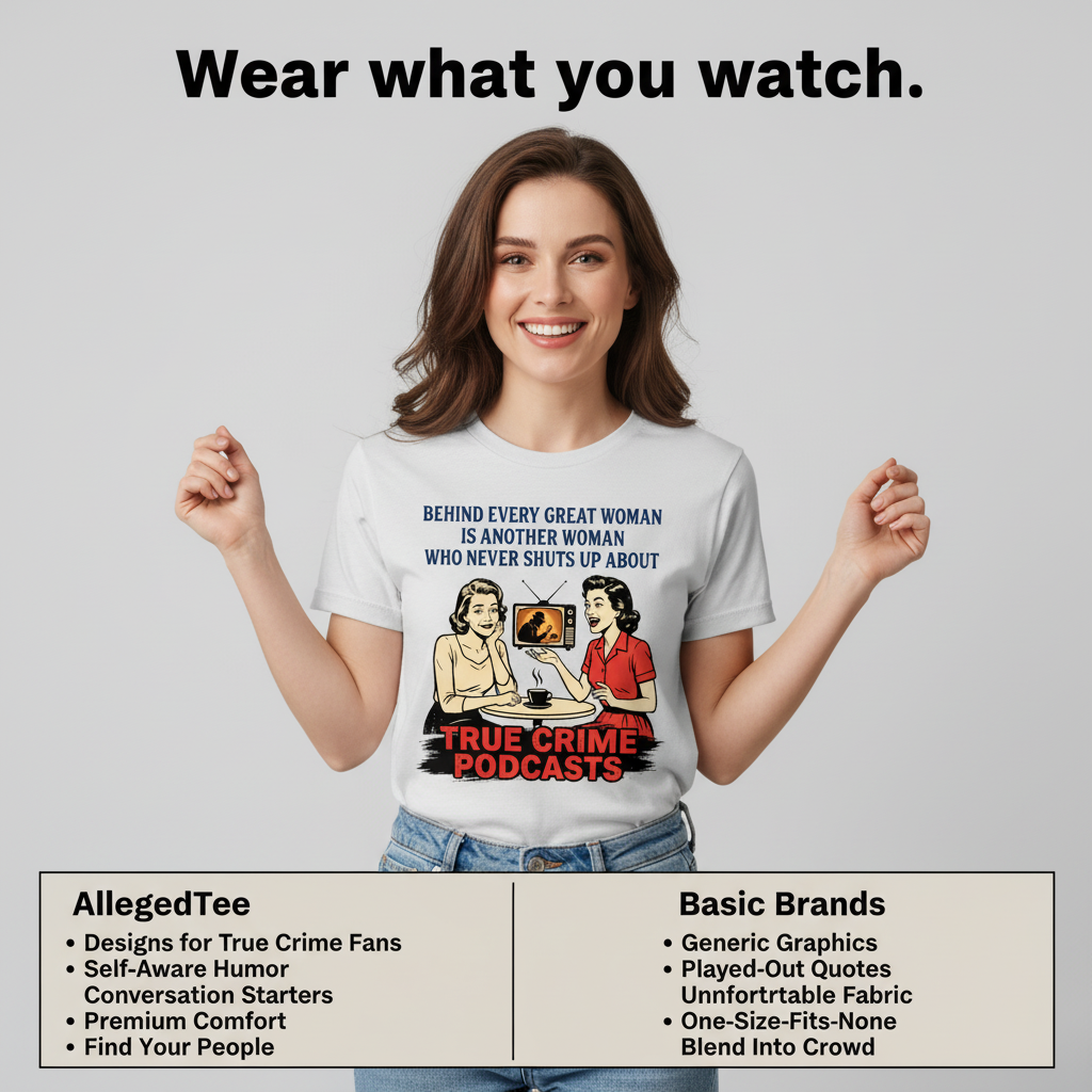 True Crime Podcast Chat Queens T-Shirt_product_table