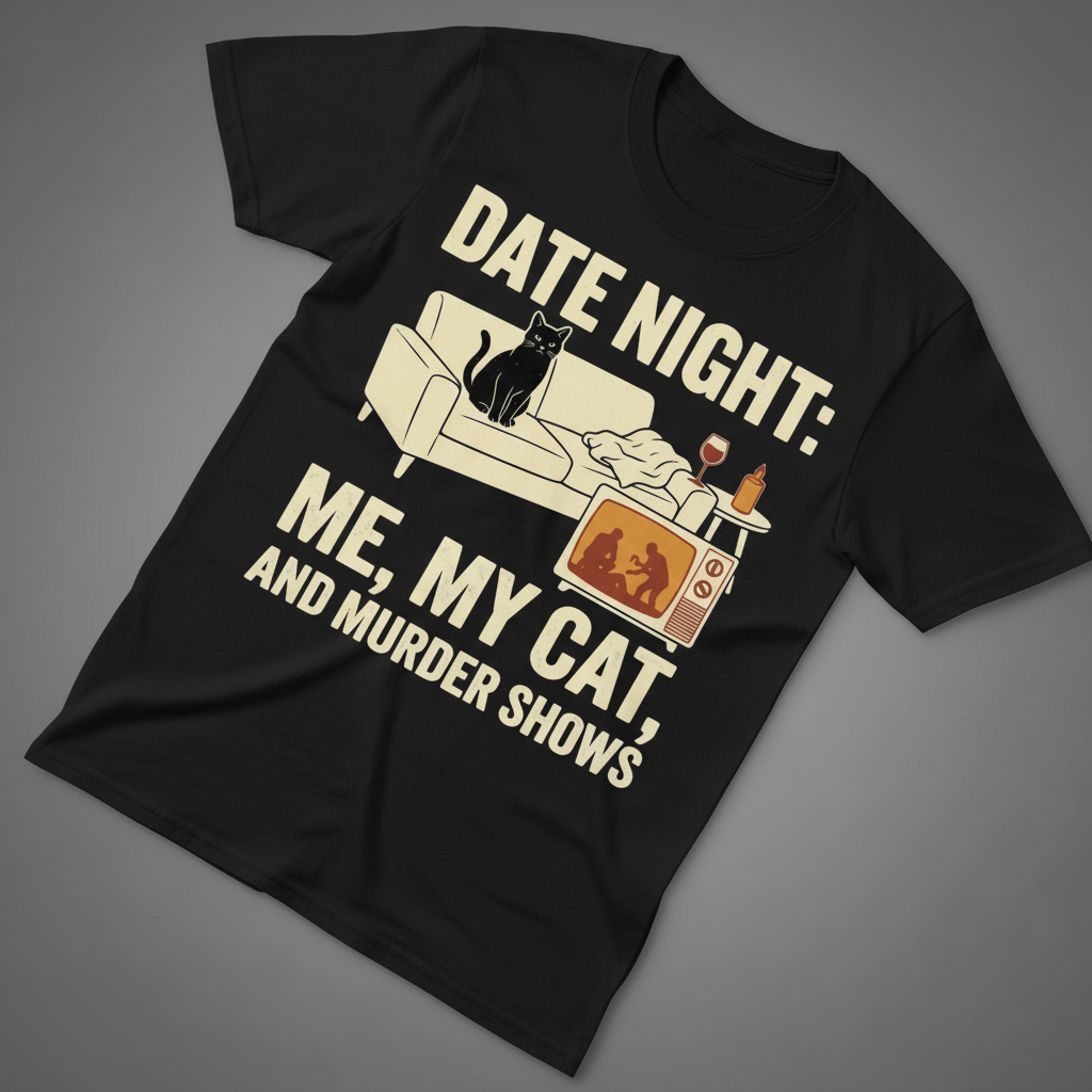 Me, My Cat & Murder Shows T-Shirt_extreme_za