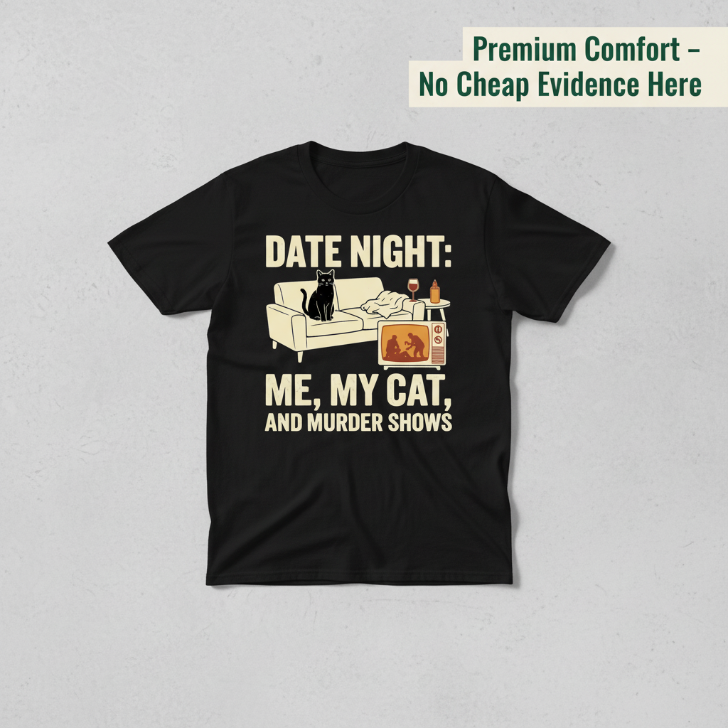 Me, My Cat & Murder Shows T-Shirt_clean