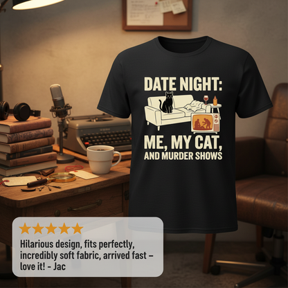 Me, My Cat & Murder Shows T-Shirt_review_5star