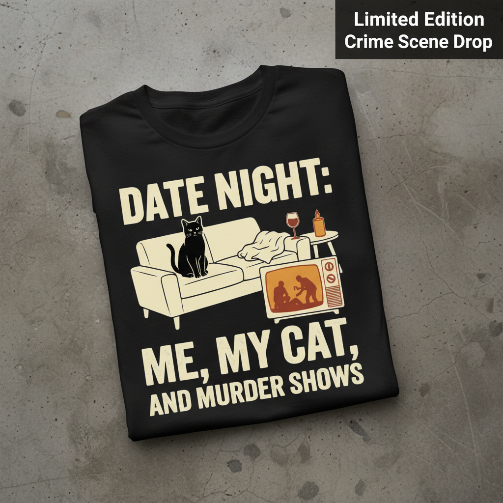 Me, My Cat & Murder Shows T-Shirt_fold_tilt