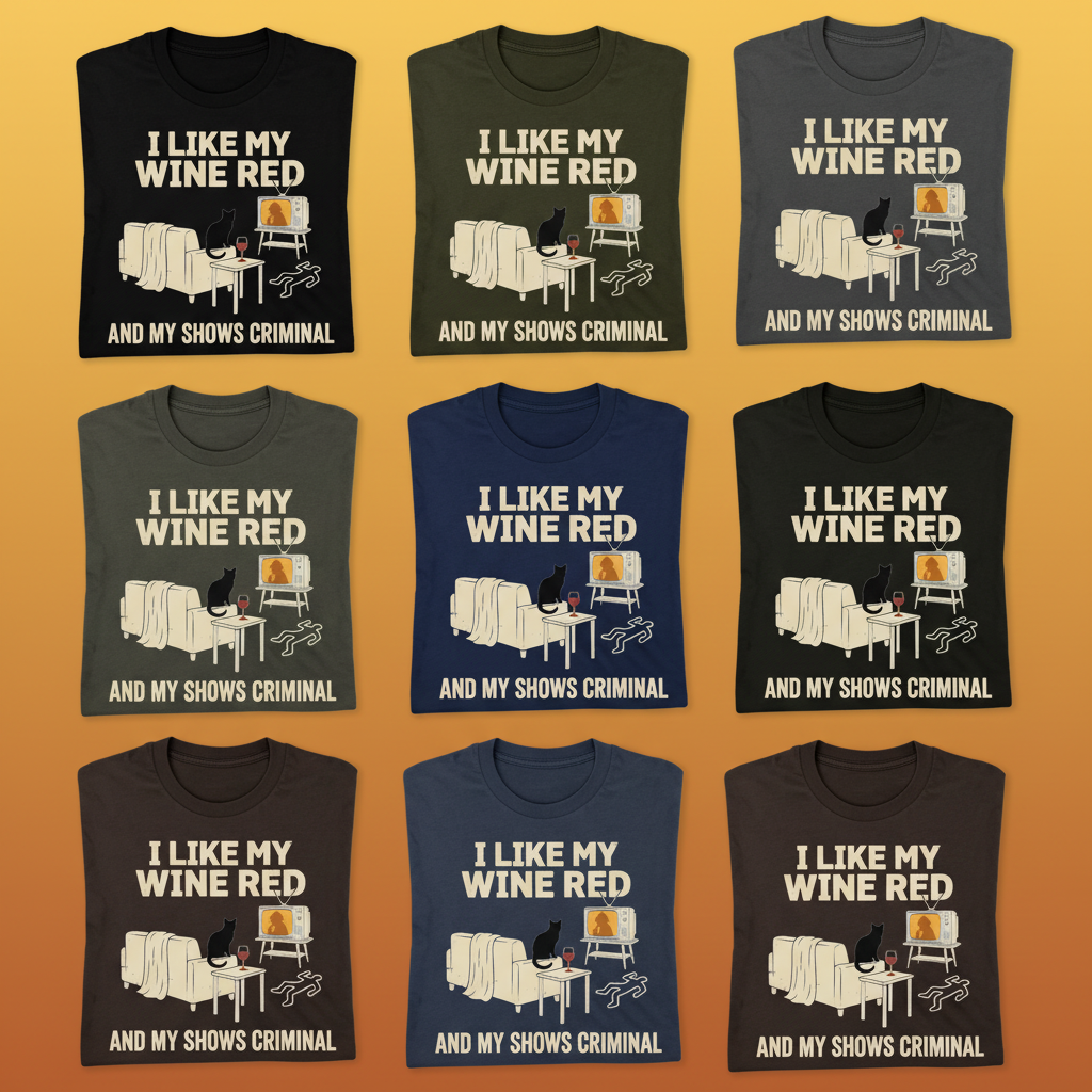 Wine & Crime Lover T-Shirt_6color_grid