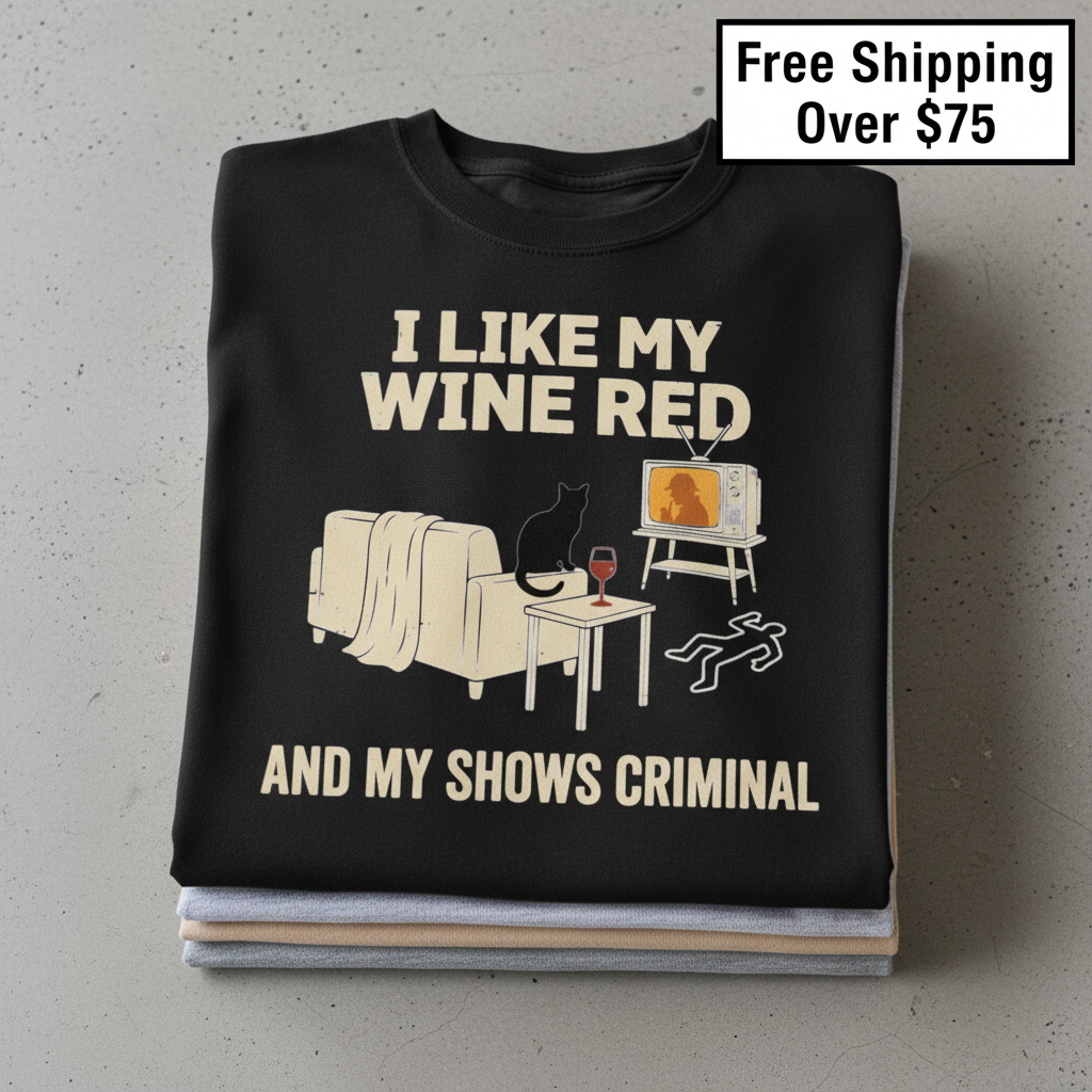 Wine & Crime Lover T-Shirt_stacked_flatlay