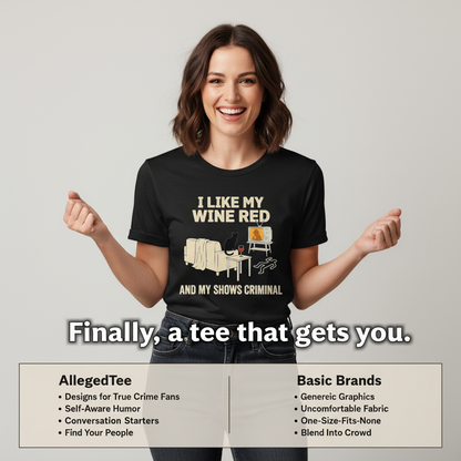Wine & Crime Lover T-Shirt_product_table