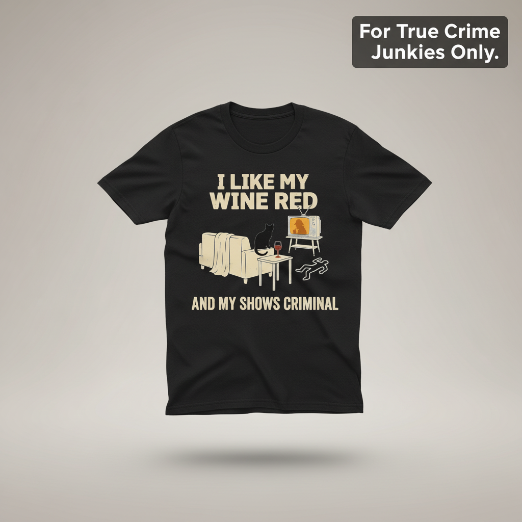 Wine & Crime Lover T-Shirt_3d_float