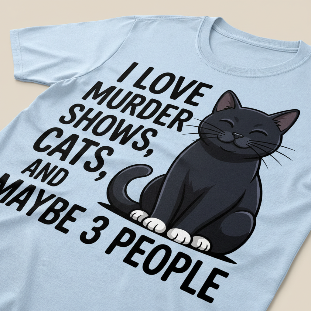 Murder Shows & Cat Lovers T-Shirt__detail