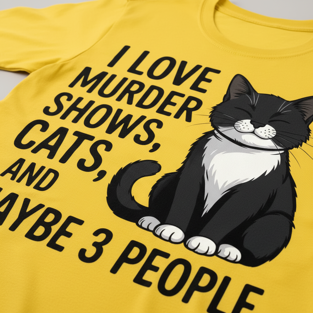Murder Shows & Cat Attitude T-Shirt__detail