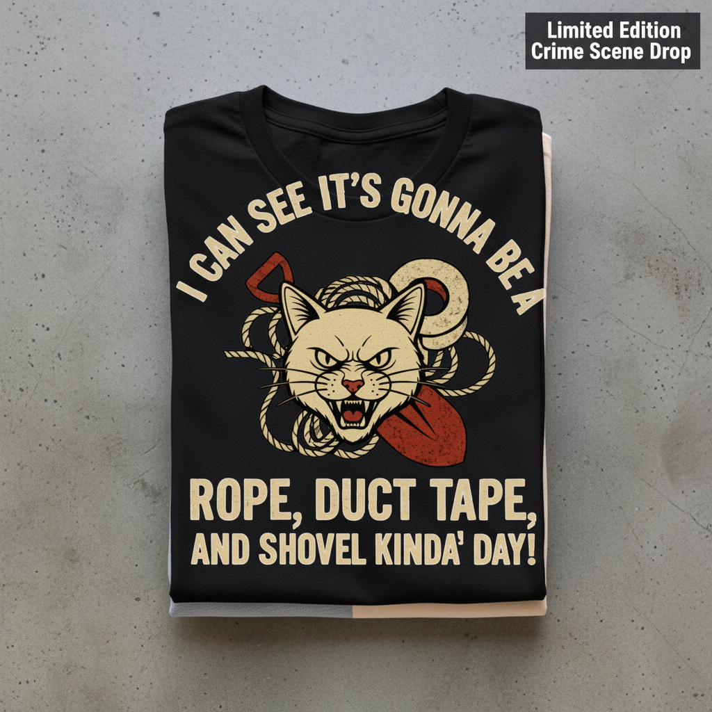 Rope, Duct Tape & Shovel T-Shirt_stacked_flatlay
