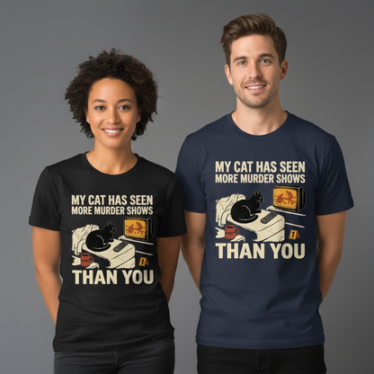 Murder-Show-Loving Cat T-Shirt_dual_lifestyle