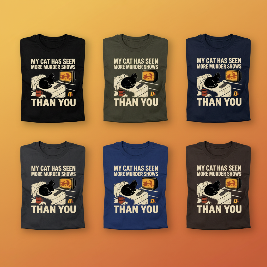 Murder-Show-Loving Cat T-Shirt_6color_grid