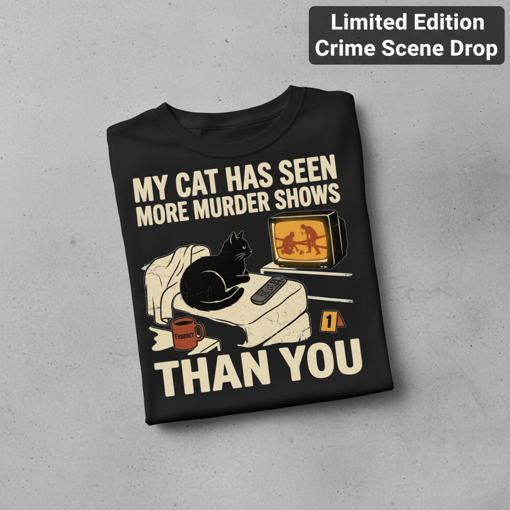Murder-Show-Loving Cat T-Shirt_fold_tilt