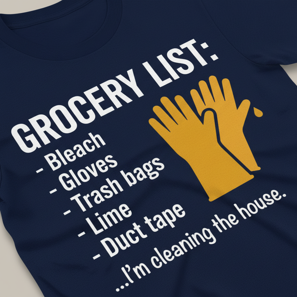 Grocery List Crime Humor T-Shirt__detail