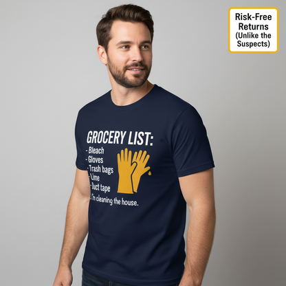 Grocery List Crime Humor T-Shirt__benefit