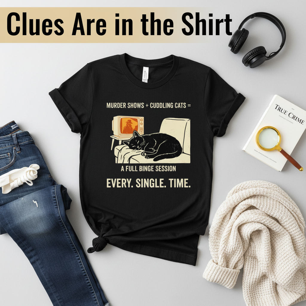 Murder Shows and Cuddly Cats T-Shirt__pair
