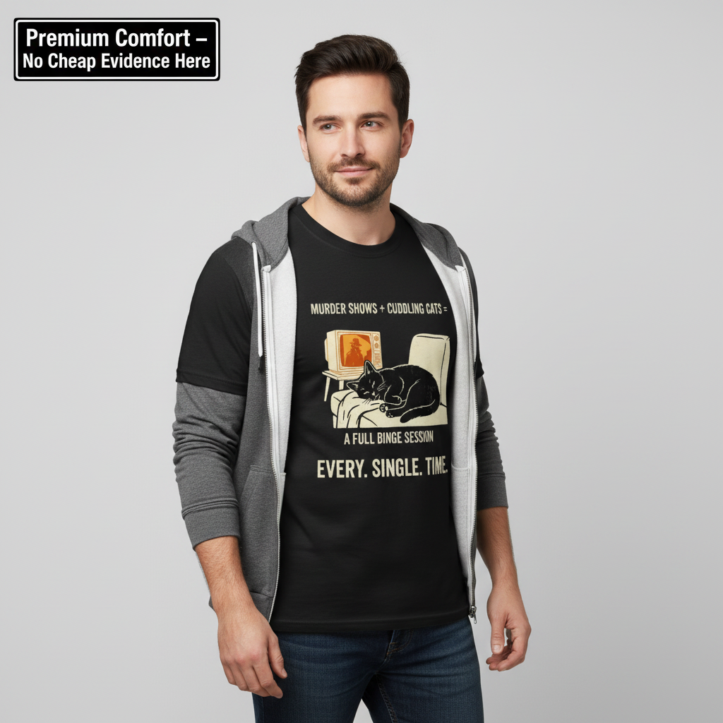 Murder Shows and Cuddly Cats T-Shirt__benefit