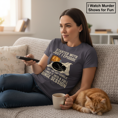 Cat Cuddle Binge Session T-Shirt__use