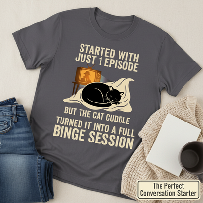 Cat Cuddle Binge Session T-Shirt__pair