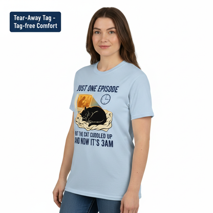 Late-Night Cat Cuddle Crime Binge T-Shirt__benefit