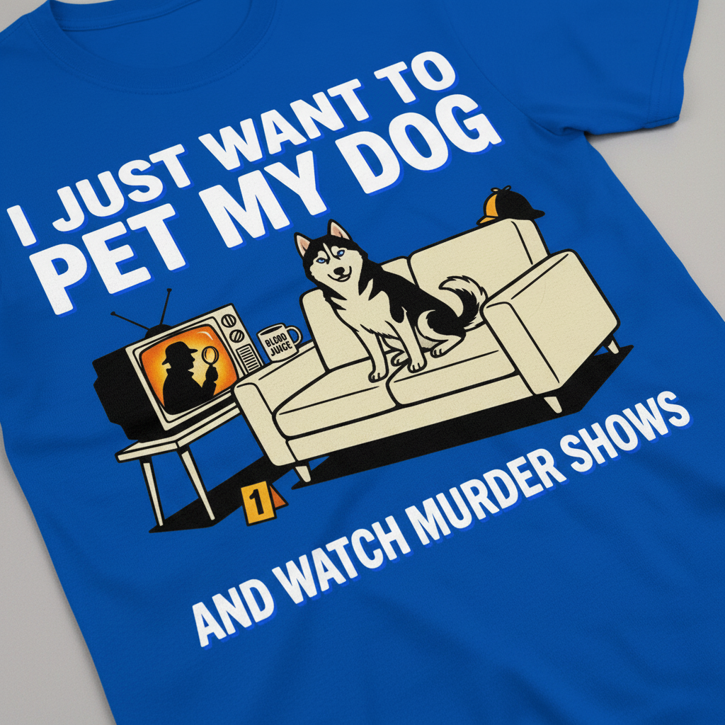 Pet My Dog and Watch Murder Shows T-Shirt__detail