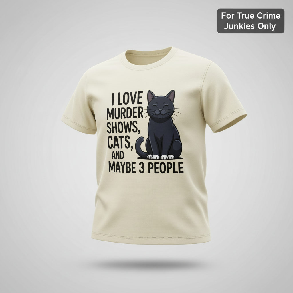 Murder Shows & Cat Lovers T-Shirt_3d_float