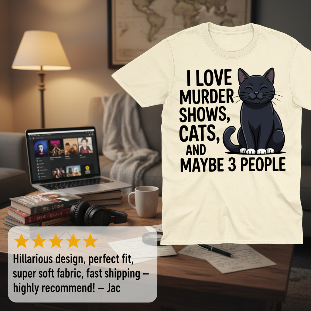 Murder Shows & Cat Lovers T-Shirt_review_5star