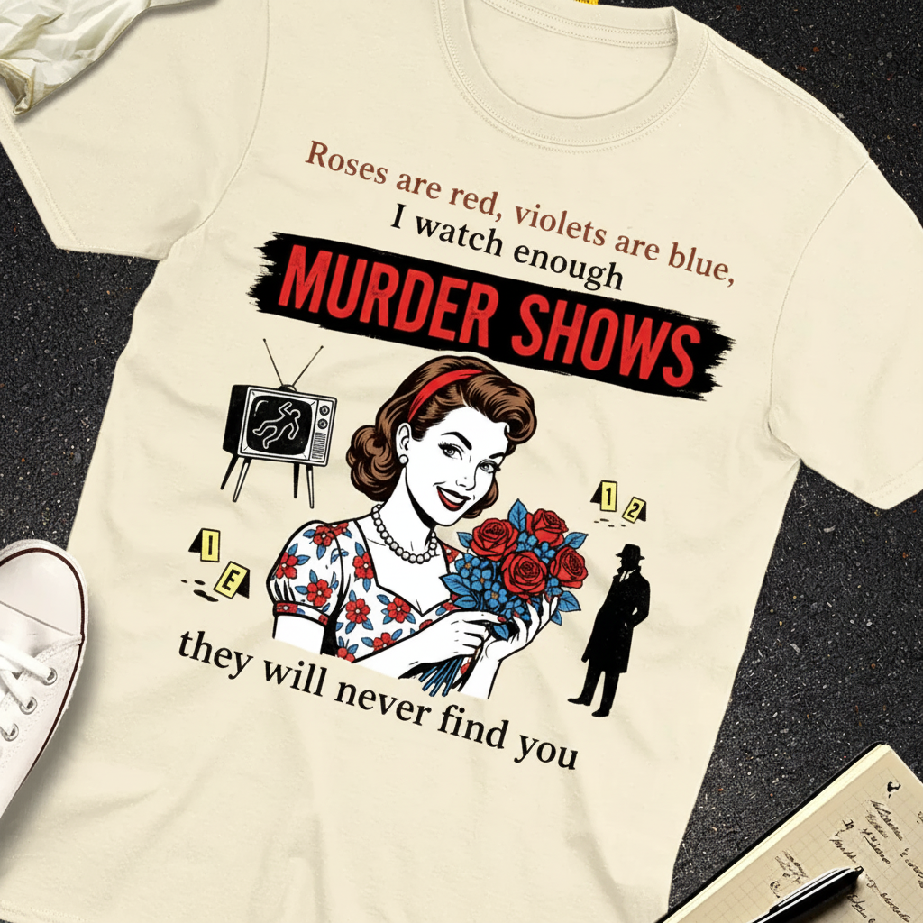 Murder Shows Retro Humor T-Shirt_extreme_za