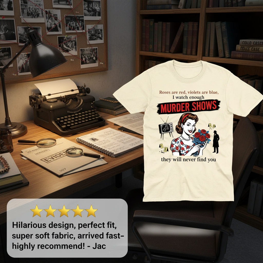 Murder Shows Retro Humor T-Shirt_review_5star