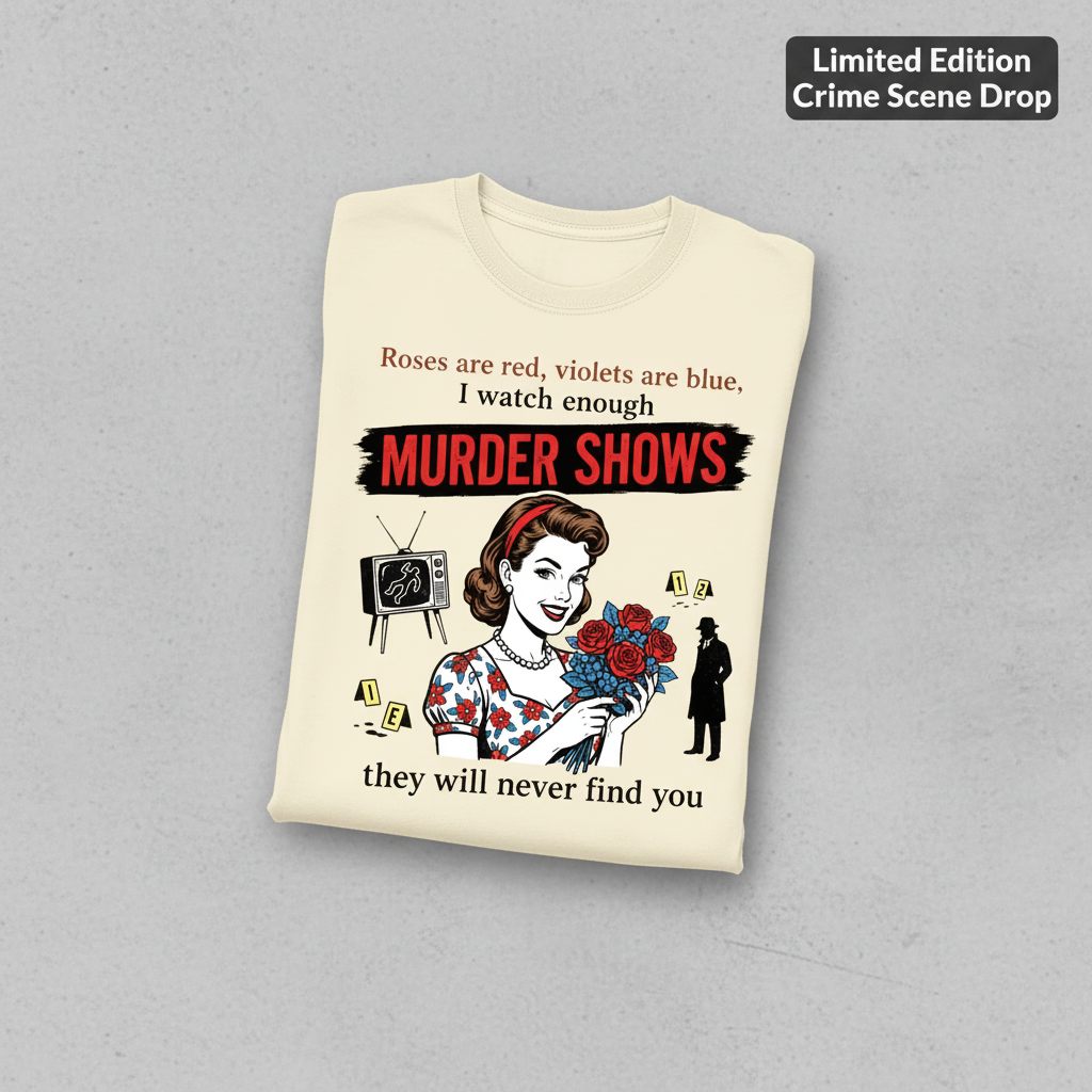 Murder Shows Retro Humor T-Shirt_fold_tilt