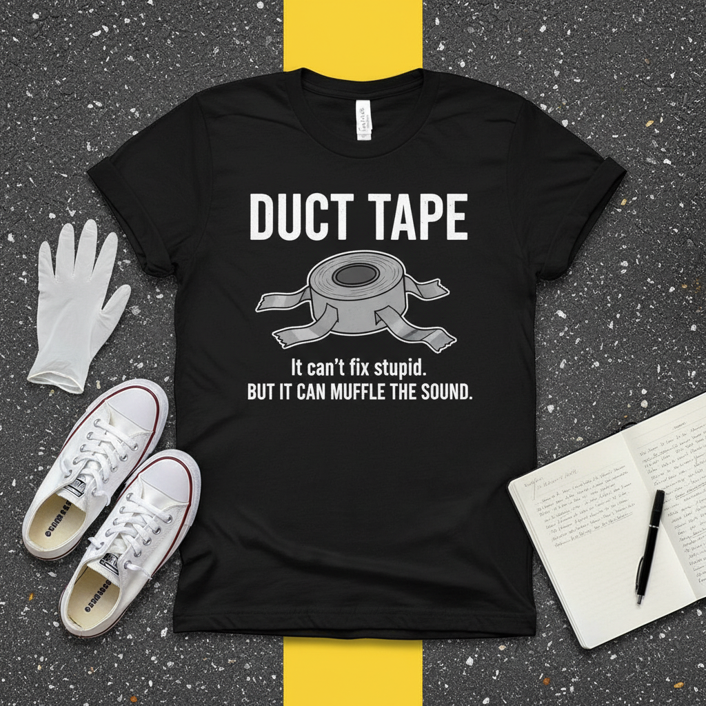 Duct Tape Muffles the Sound T-Shirt_3_model