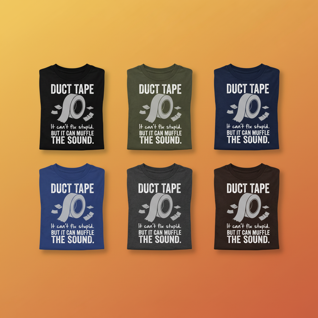 Duct Tape Muffles the Sound T-Shirt_6color_grid