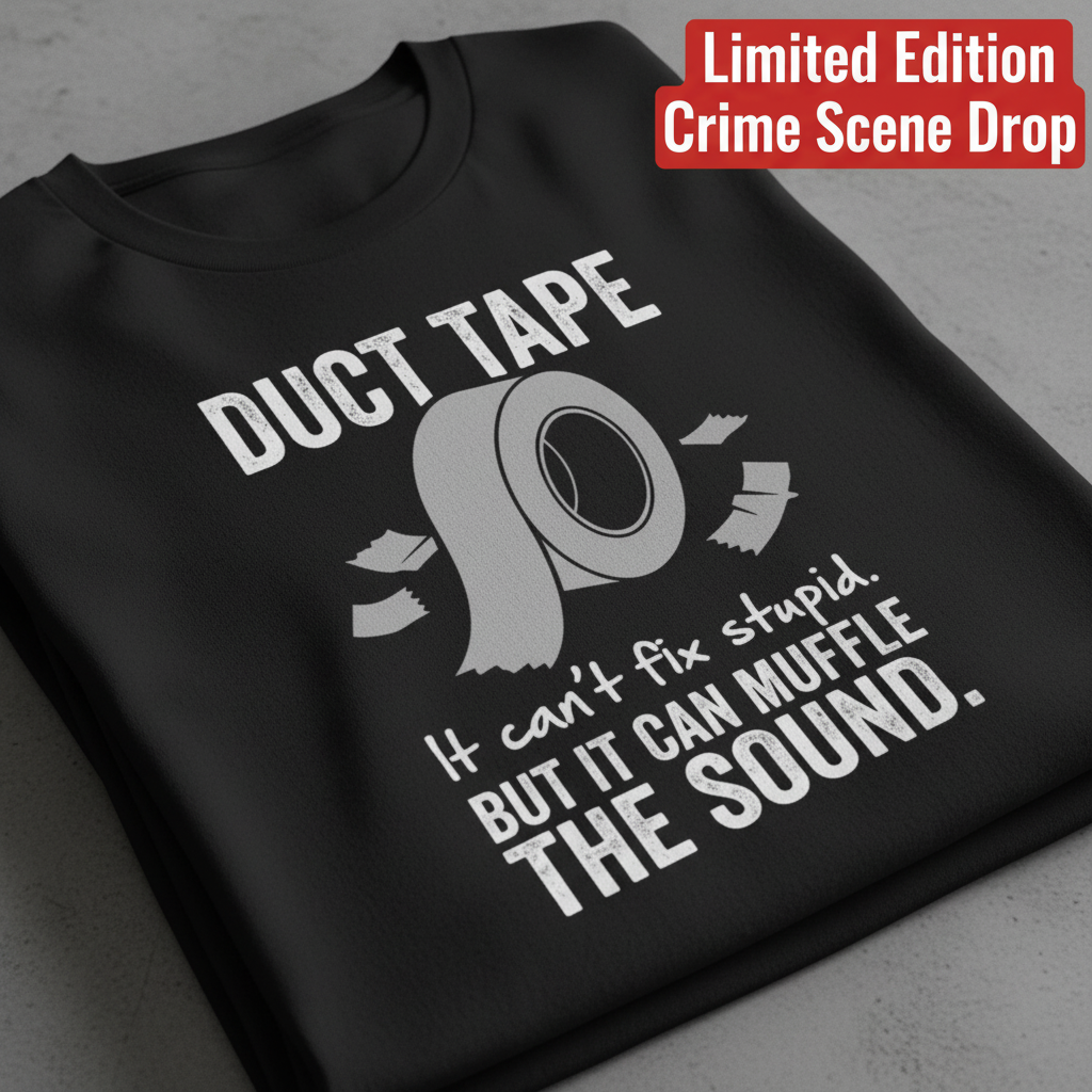 Duct Tape Muffles the Sound T-Shirt_stacked_flatlay