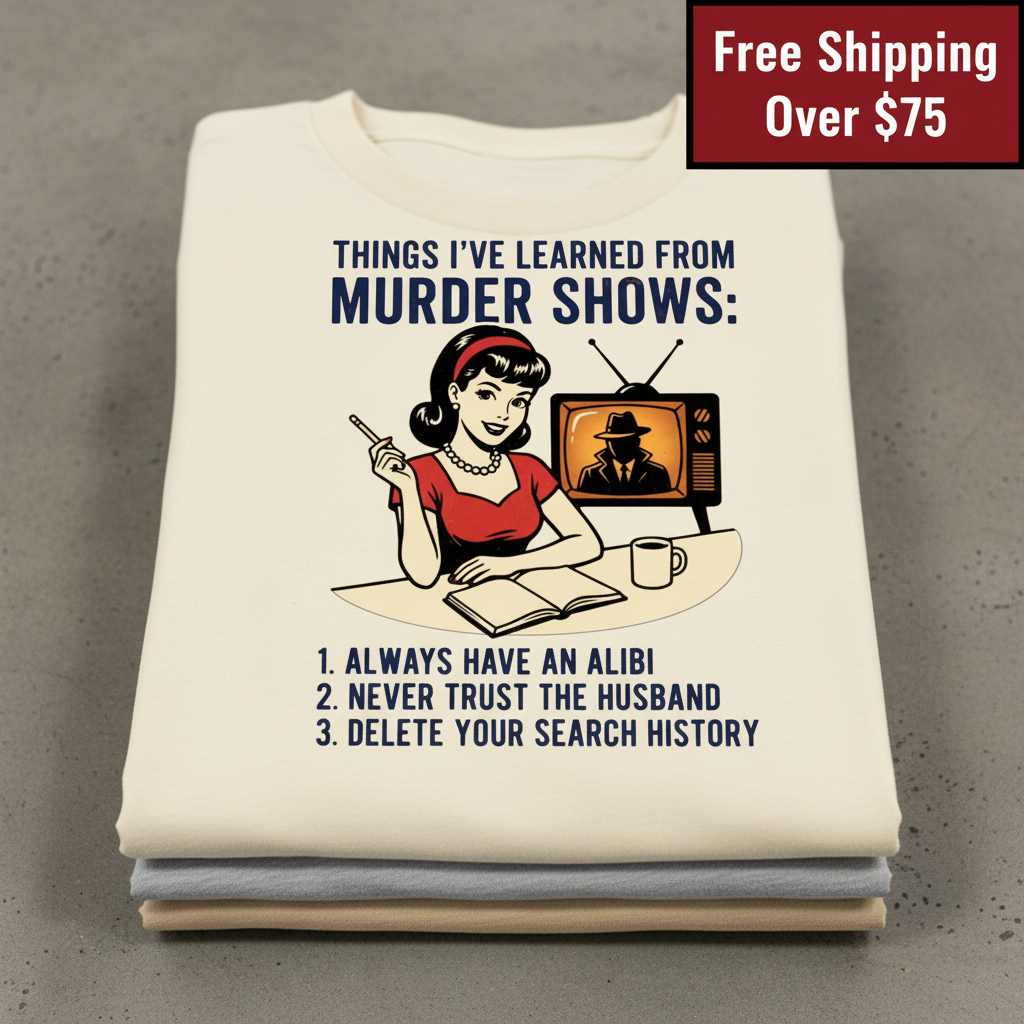 Murder Show Life Lessons T-Shirt_stacked_flatlay