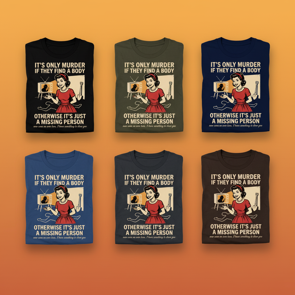 Retro Dark Humor Detective Twist T-Shirt_6color_grid