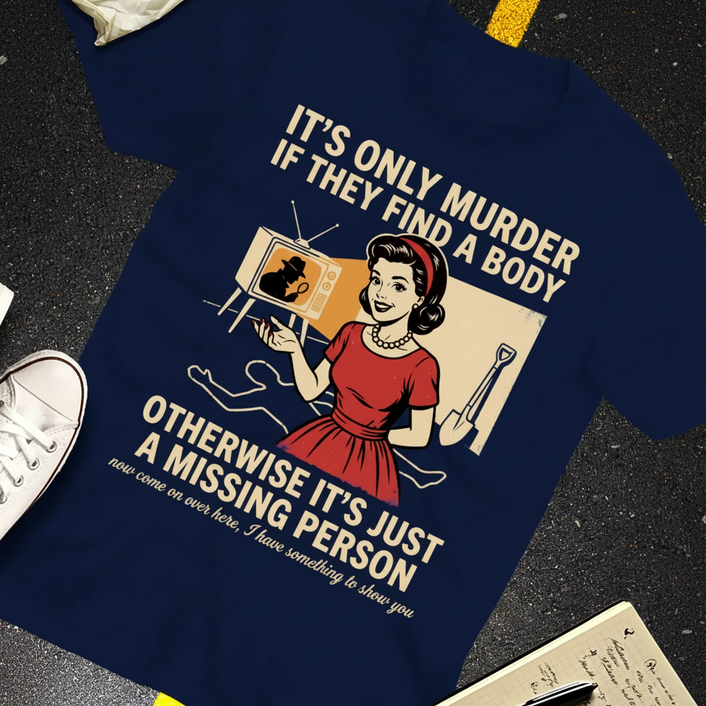 Retro Dark Humor Detective Twist T-Shirt_extreme_za