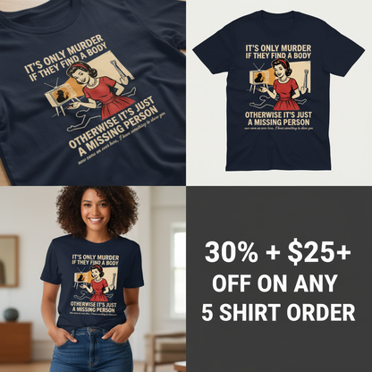 Retro Dark Humor Detective Twist T-Shirt_4_panel