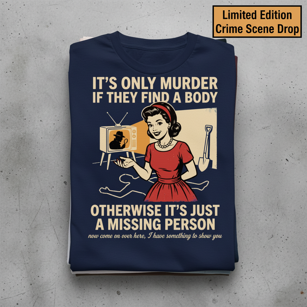 Retro Dark Humor Detective Twist T-Shirt_stacked_flatlay