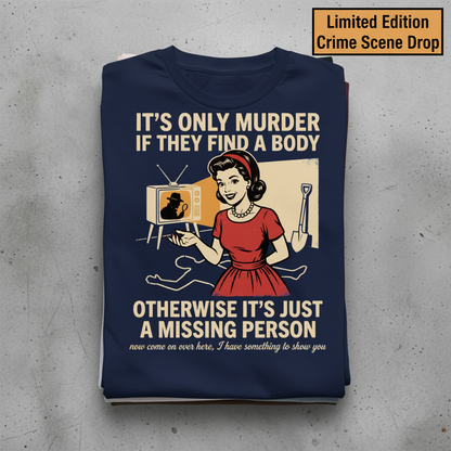 Retro Dark Humor Detective Twist T-Shirt_stacked_flatlay