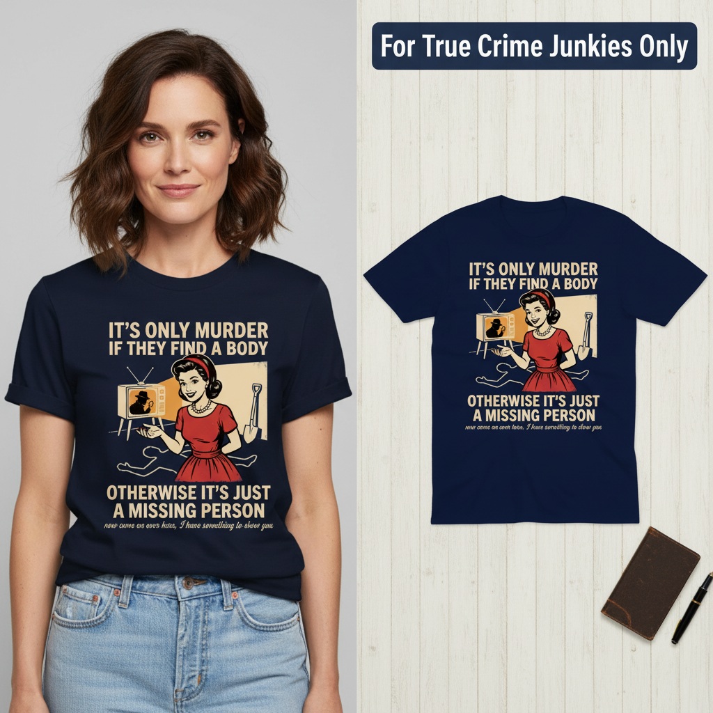 Retro Dark Humor Detective Twist T-Shirt_model_flat