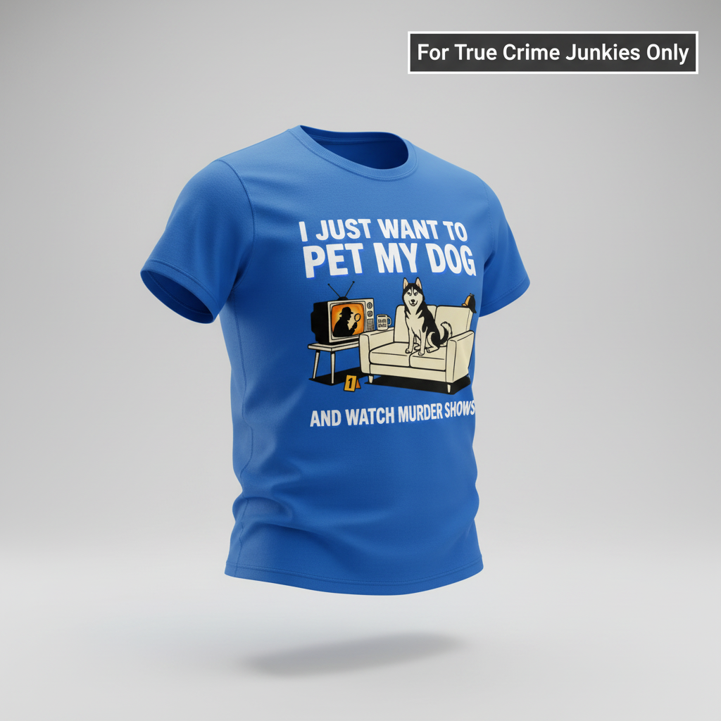 Pet My Dog and Watch Murder Shows T-Shirt_3d_float